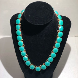 Teal shimmering beaded necklace